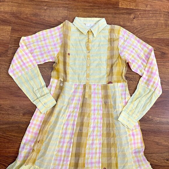 guadalupe designs Chelsea Yellow peasant shirt maxi Dress - Picture 4 of 8